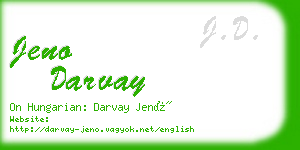 jeno darvay business card